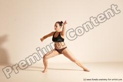 Underwear Martial art Woman White Moving poses Average long colored Dynamic poses Academic